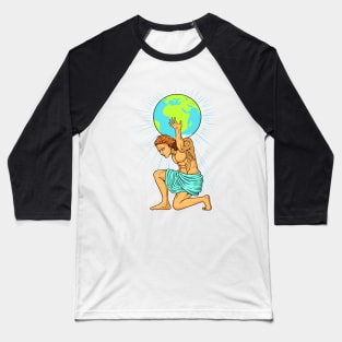 He carries the firmament - Atlas Baseball T-Shirt